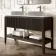 Maru Black Oak Wood Grain Vanity Cabinet 1400mm with Matt White Stone Top - Basin Not Included