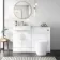 100% Waterproof - Harper Gloss White PVC Vanity with Semi Recessed Basin 600mm - Brushed Brass Accents
