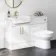 100% Waterproof - Harper Gloss White PVC Vanity Basin and Miami Toilet 1200mm - Brass Accents