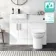 100% Waterproof - Harper Gloss White PVC Combination Vanity Basin & Aruba Toilet 1000mm - Black Accents