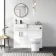 100% Waterproof - Harper Gloss White PVC Combination Vanity Basin & Miami Toilet 1000mm - Black Accents