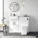 100% Waterproof - Harper Gloss White PVC Vanity Basin & Houston Toilet 1000mm - Black Accents