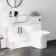 100% Waterproof - Harper Gloss White PVC Vanity Basin & Houston Toilet 1000mm - Black Accents