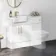 100% Waterproof - Harper Gloss White Basin Vanity and Toilet Unit 1000mm (No Toilet) Brass Accents