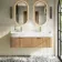 Cayman Natural Oak Wall Hung Slimline Basin Drawer Vanity 1200mm - Brushed Brass Accents