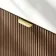 Cayman Natural Walnut Cloakroom Wall Hung Slimline Basin Vanity 440mm - Brushed Brass Accents