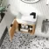 Cayman Natural Oak Cloakroom Wall Hung Slimline Basin Vanity 440mm - Black Accents