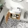 Cayman Natural Oak Cloakroom Wall Hung Slimline Basin Vanity 440mm - Chrome Handle