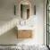 Cayman Natural Oak Wall Hung Slimline Basin Drawer Vanity 600mm - Chrome Handle