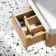Cayman Natural Oak Wall Hung Slimline Basin Drawer Vanity 600mm - Chrome Handle