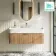 Cayman Natural Oak Wall Hung Slimline Basin Drawer Vanity 1000mm - Chrome Handle