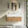 Cayman Natural Oak Wall Hung Slimline Basin Drawer Vanity 1000mm - Chrome Handle