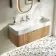 Cayman Natural Oak Wall Hung Slimline Basin Drawer Vanity 1000mm - Chrome Handle