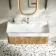 Cayman Natural Oak Wall Hung Slimline Basin Drawer Vanity 1000mm - Chrome Handle