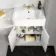 Monaco Cotton White Vanity Basin with Marble Top 1200mm (No Pan & Cistern) - Brushed Brass Accents