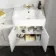 Monaco Cotton White Vanity Basin with Marble Top and Tucson Toilet 1500mm - Brushed Brass Accents