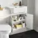 Monaco Cotton White Vanity Traditional Basin and Aruba Toilet 1200mm - Brushed Brass Accents