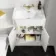 Monaco Cotton White Vanity Traditional Basin and Aruba Toilet 1200mm - Brushed Brass Accents