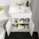 Monaco Cotton White Vanity Traditional Basin and Hudson Toilet Wooden Seat 1200mm - Brass Accents