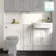 Monaco Cotton White Vanity Traditional Basin 1500mm (No Pan & Cistern) - Brushed Brass Accents