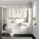 Monaco Cotton White Vanity Traditional Basin 1500mm (No Pan & Cistern) - Brushed Brass Accents