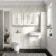 Monaco Cotton White Vanity Traditional Basin and Aruba Toilet 1500mm - Brushed Brass Accents