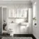 Monaco Cotton White Vanity Traditional Basin Marble Top & Hudson Toilet 1500mm - Brass Accents