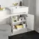 Monaco Cotton White Vanity Basin with Marble Top 1200mm (No Pan & Cistern) - Brass Knurled Handles