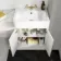 Monaco Cotton White Vanity Basin with Marble Top 1200mm (No Pan & Cistern) - Brass Knurled Handles