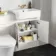 Monaco Cotton White Vanity Basin with Marble Top & Tucson Toilet 1200mm - Brass Knurled Handles