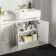 Monaco Cotton White Vanity Basin with Marble Top 1500mm (No Pan & Cistern) - Brass Knurled Handles