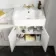 Monaco Cotton White Vanity Basin with Marble Top 1500mm (No Pan & Cistern) - Brass Knurled Handles