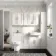 Monaco Cotton White Vanity Basin with Marble Top and Miami Toilet 1500mm - Brass Knurled Handles
