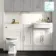 Monaco Cotton White Vanity Traditional Basin and Hudson Toilet Wooden Seat 1500mm - Knurled Handles