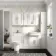 Monaco Cotton White Vanity Traditional Basin Marble Top and Aruba Toilet 1500mm - Knurled Handles