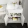 Monaco Cotton White Vanity Traditional Basin Marble Top & Hudson Toilet 1500mm - Knurled Handles
