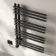Cannes Electric Matt Black Designer Heated Towel Rail 800x500mm