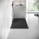 Berlin Rectangular Matt Black Slate Effect SMC Composite Shower Tray 1500x700mm