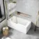 Dover 1500x750 Keyhole Shower Bath & 6mm Easy Clean Brushed Brass Framed Bath Screen