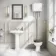 Hudson Traditional High-Level Toilet With Graphite Grey Seat & Pedestal Basin - Single Tap Hole