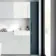 Harper Navy Blue Floor Standing Tall Cabinet 1900x300mm - Black Accents