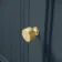 Monaco Inky Blue Side Cabinet Unit 300mm - Brushed Brass Accents