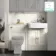 Monaco Chalk White Basin Vanity And Back To Wall Toilet Unit 1200mm