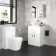 Avon Gloss White Vanity with Marble Top & Oval Counter Top Basin 600mm