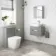 Avon Stone Grey Wall Hung Drawer Vanity with Curved Counter Top Basin 600mm