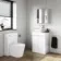 Trent Gloss White Vanity with Curved Counter Top Basin 600mm