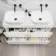 Trent Gloss White Double Vanity Drawer with Marble Top & Curved Counter Top Basin 1200mm