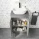 Trent Stone Grey Vanity with Curved Counter Top Basin 600mm