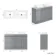 Trent Stone Grey Double Vanity with Marble Top & Curved Counter Top Basin 1200mm