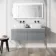 Trent Stone Grey Double Wall Hung Drawer Vanity with Marble Top & Curved Counter Top Basin 1200mm